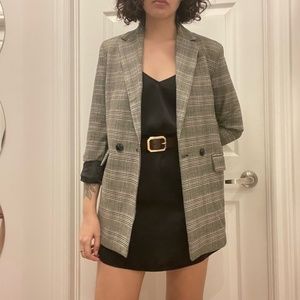 Mango Plaid Blazer